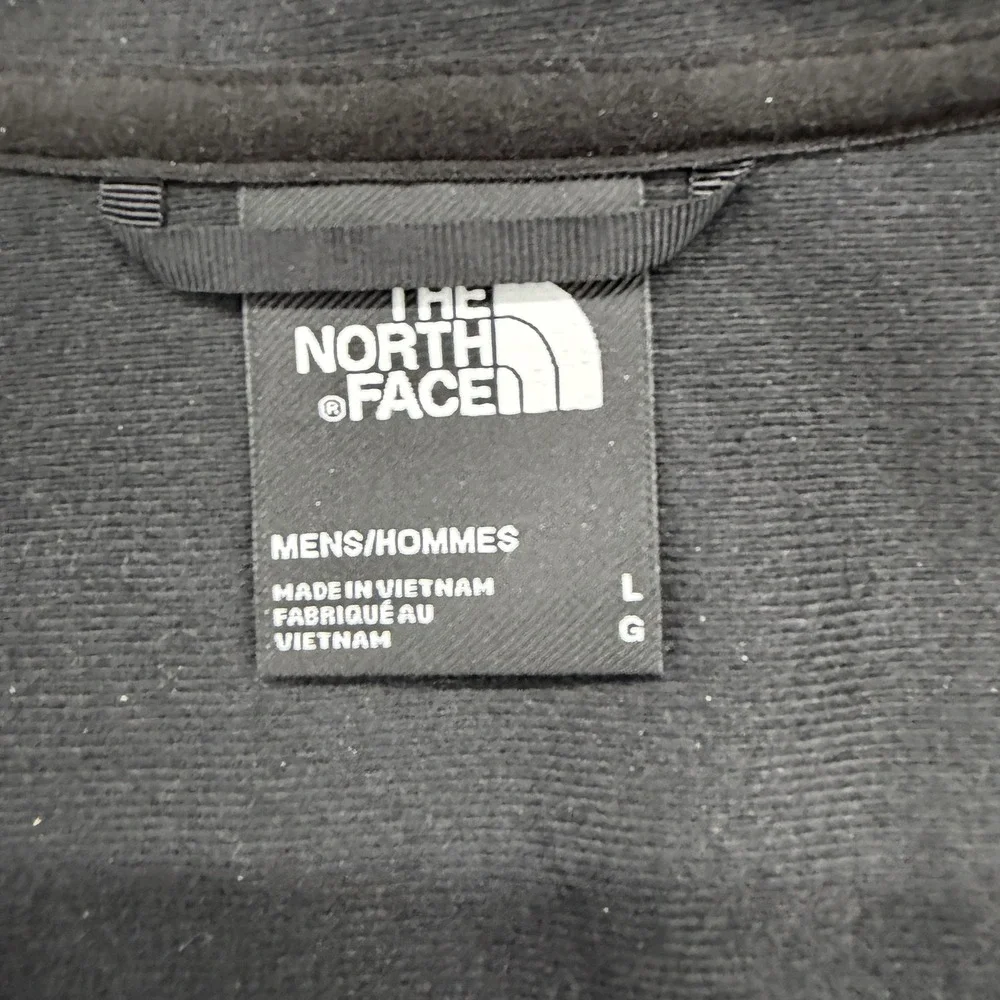 The North Face Mens Black Softshell Full Zip Vest Novem Group Logo Large
